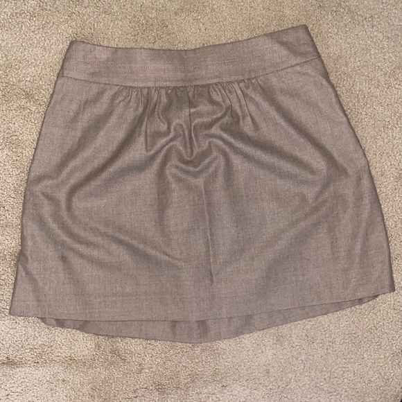 J. Crew Pleated Tan/Brown Wool Mini Skirt - Picture 4 of 12